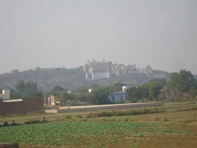 খেতের ওপার থেকে পাহাড়ের উপর শ্রীজি